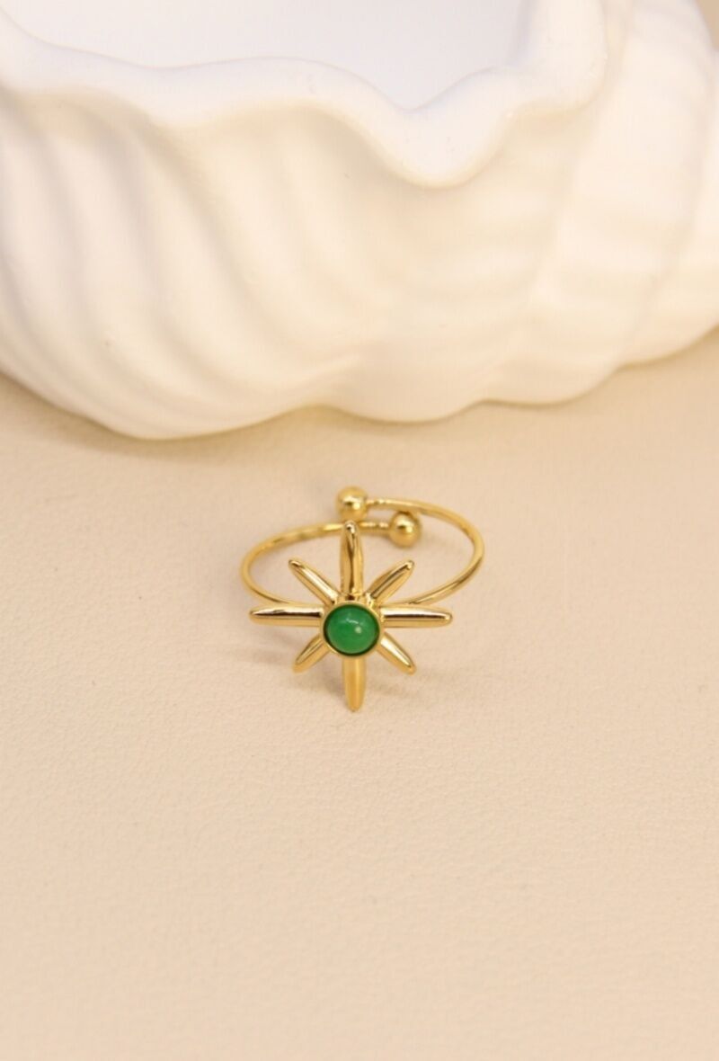 Bague Étoile Boréale en acier inoxydable