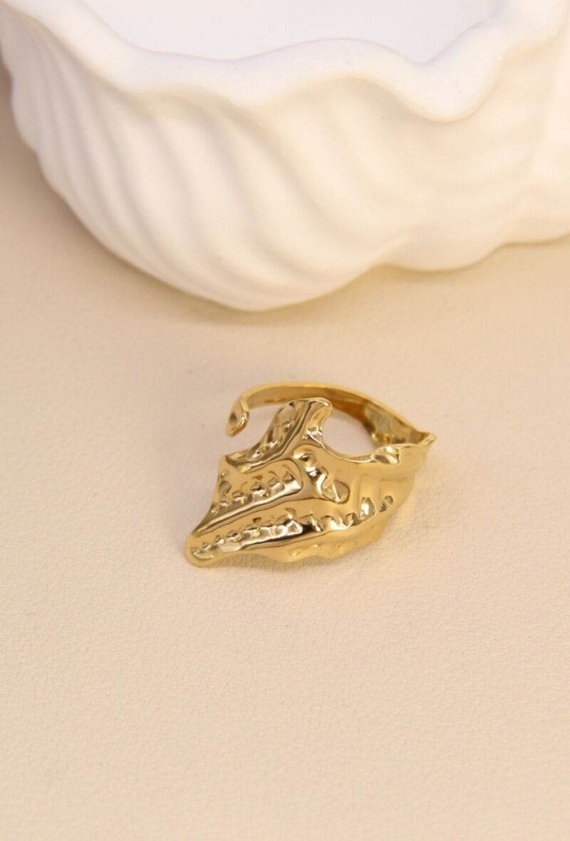 Bague coquillage en acier inoxydable – Esprit bord de mer chic