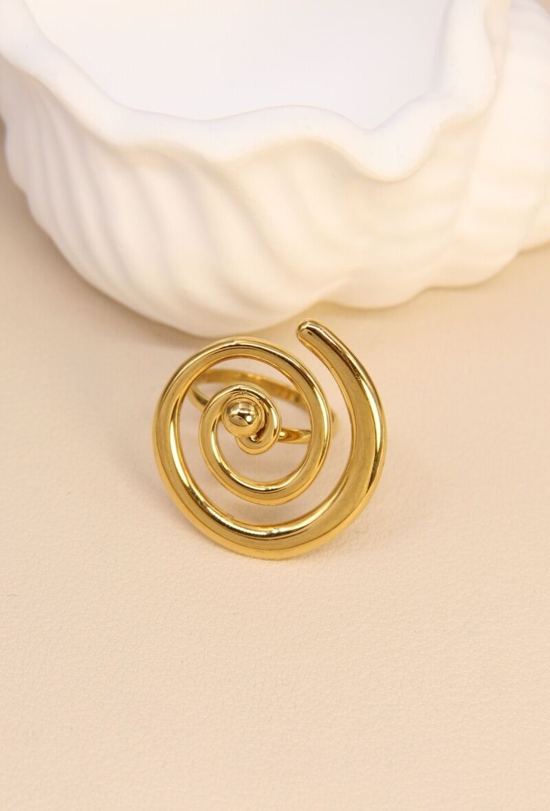 Bague spirale en acier inoxydable – Design moderne et audacieux