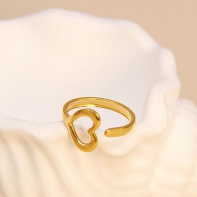 Adjustable stainless steel heart ring – Chic & timeless