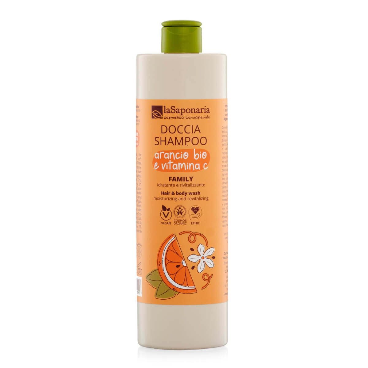 Shower Shampoo Family Organic Orange and Vitamin C (500 ml)
