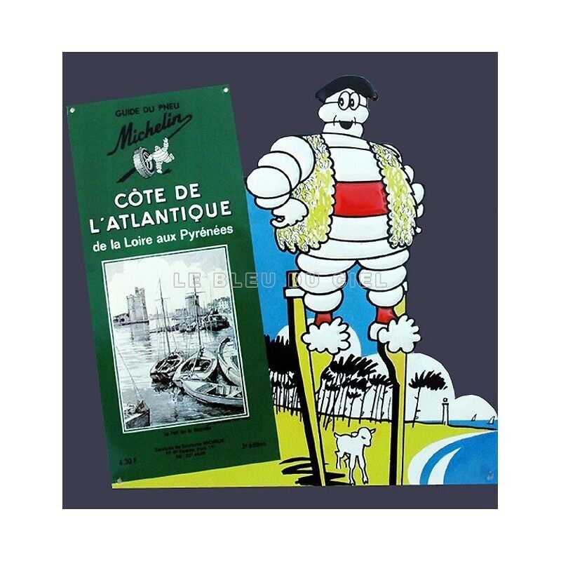 Targa pubblicitaria in metallo in rilievo 30x40cm: mappa Michelin