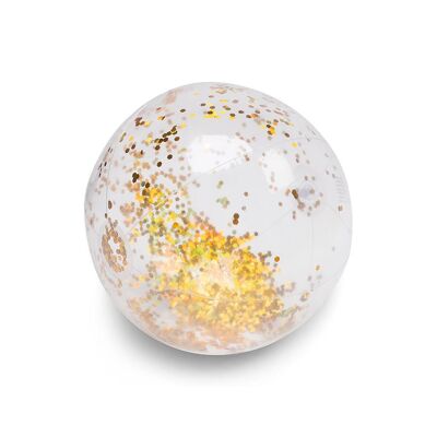 Swim Essentials | Glitter | Pallone da spiaggia trasparente dorato Ø 51 cm