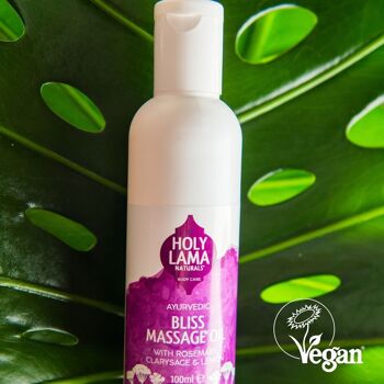 Huile de Massage Ayurvédique Au Romarin & Sauge Sclarée - Bliss (Naturel & Vegan) 5
