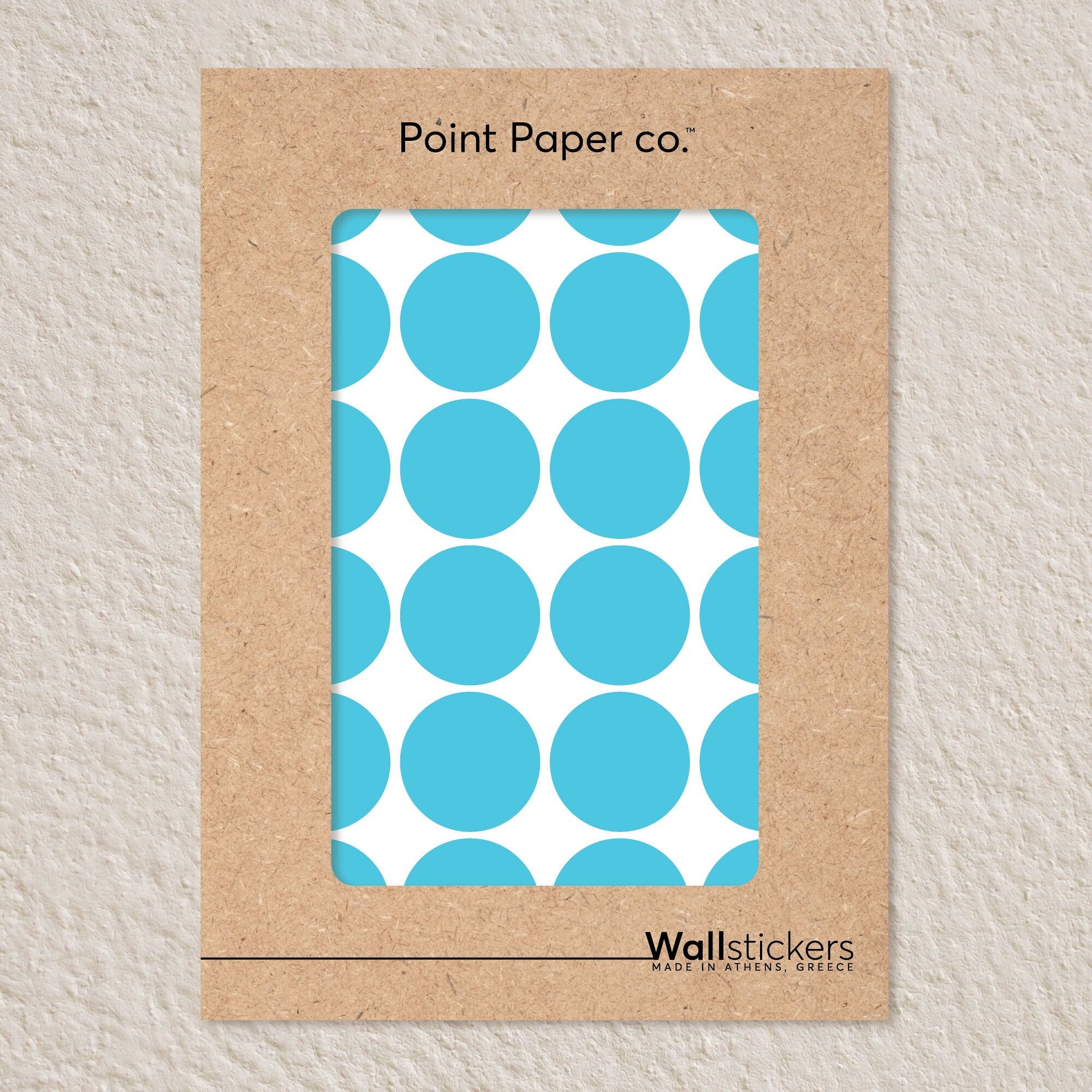 Cyan Polka Dot Wall Decals – Removable – Set of 24 – 4 cm