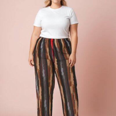 Pantalones estampados azules de talla grande (B98)