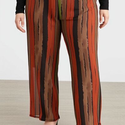 Pantalones estampados verdes de talla grande (B98)