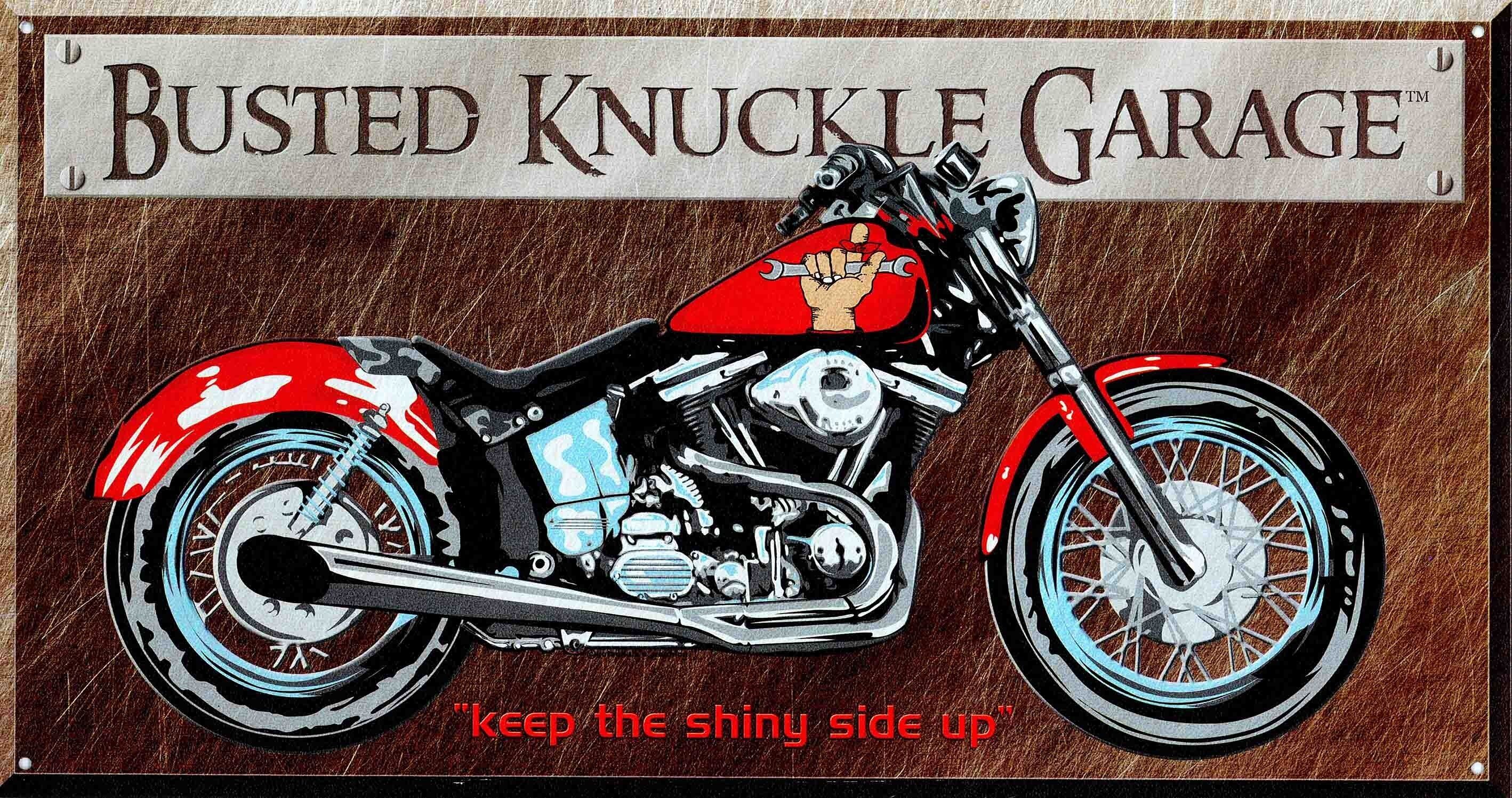 Cartello in metallo "Nocca rotta" per GARAGE