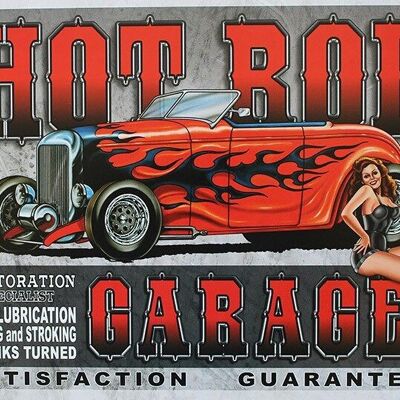 Plaque métal HOT ROD GARAGE