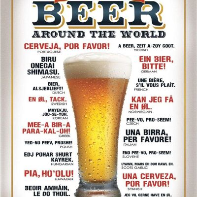 Letrero metálico ¿Cómo pedir una cerveza?