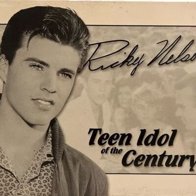Targa metallica vintage Ricky Nelson, idolo degli adolescenti del secolo