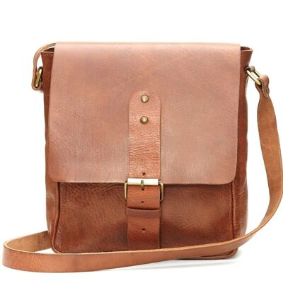 Borsa a tracolla Billy in pelle marrone chiaro