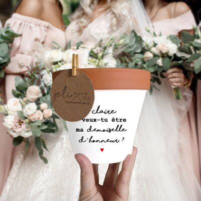 Pot de fleur Demoiselle d'honneur personnalisé