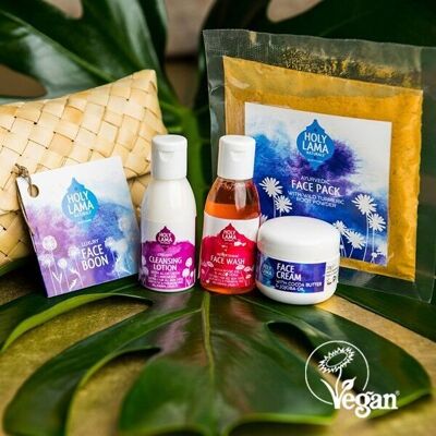 Gesichtspflege Geschenkset, Ayurvedisch, Natur & Vegan, Reisegröße