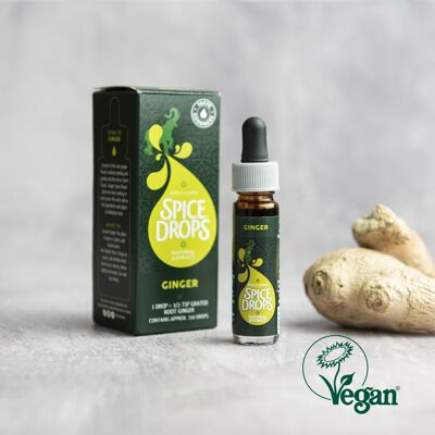 Extracto natural de jengibre, gotas de especias, aceite esencial, vegano