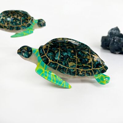 🐢 Fermaglio per artiglio in acetato a forma di tartaruga marina – Delicato accessorio marino