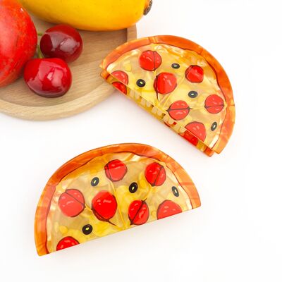 🍕Mezzo - Fermaglio per capelli in acetato per pizza - Cibo delizioso - Accessorio ispirato