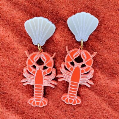Pendientes de langosta de plexiglás