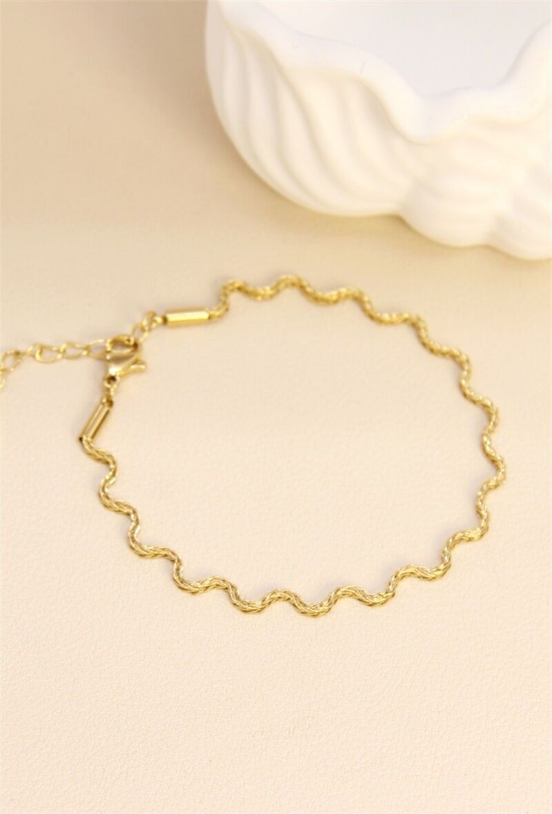 Bracelet Ondulé Tressé en Acier Inoxydable – Élégance Moderne et Unique