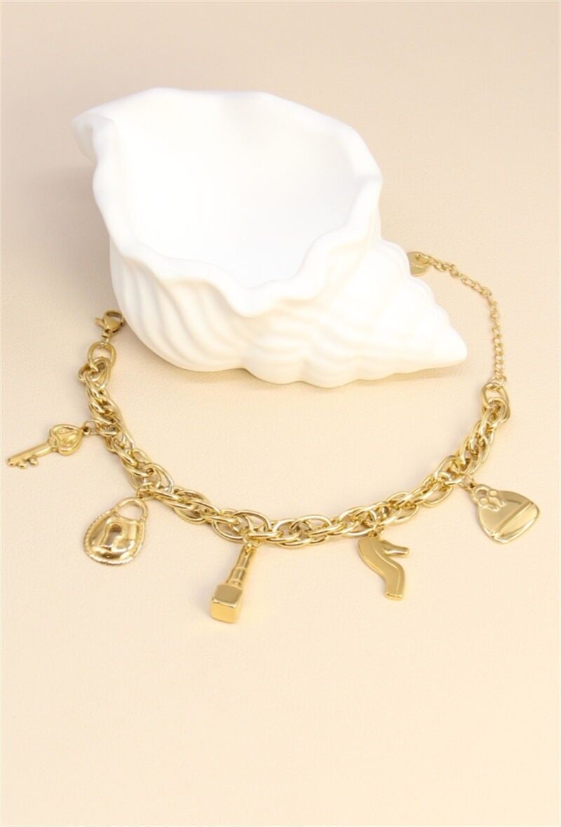 Bracelet Orné de Breloque en Acier Inoxydable – Charme Élégant