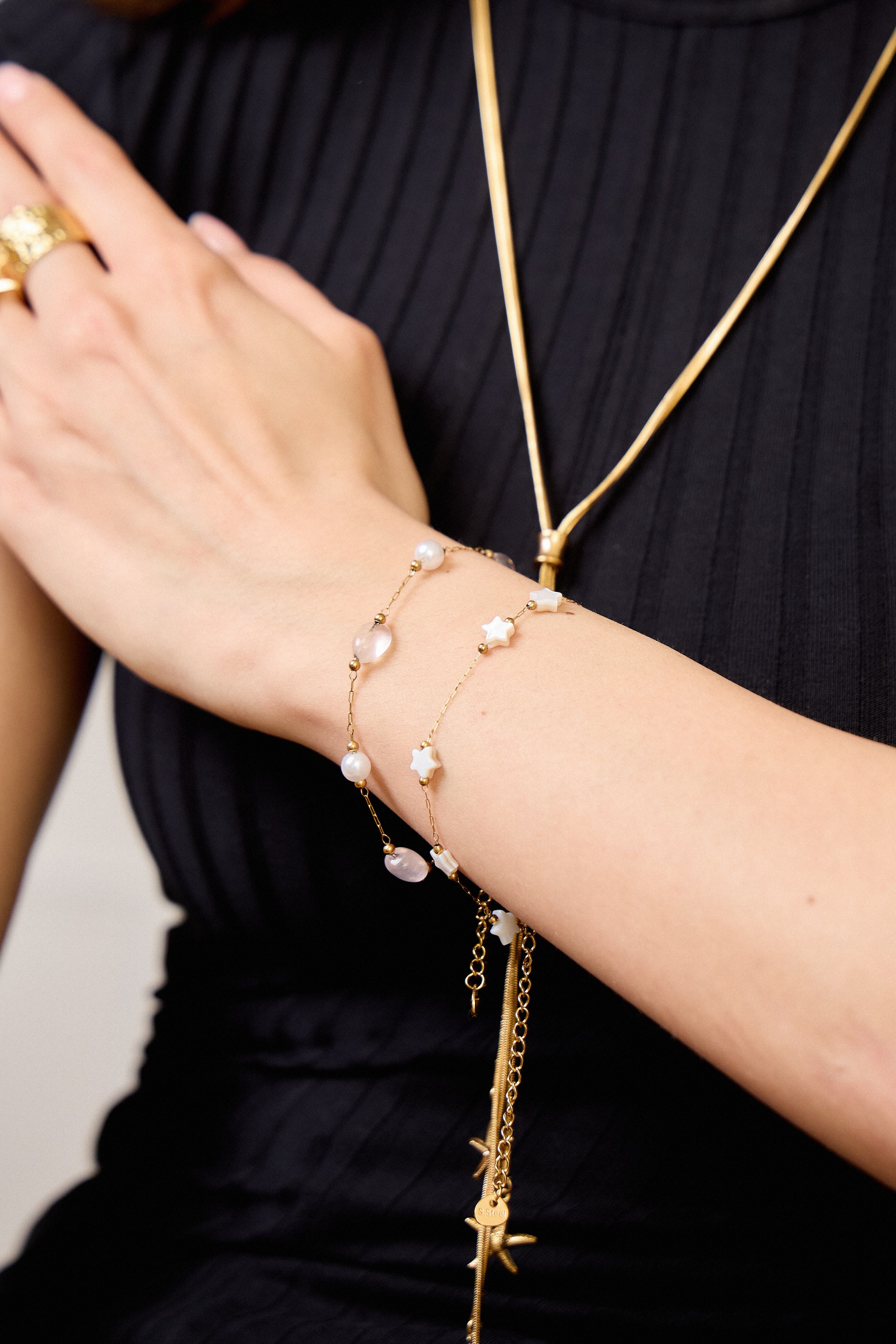 Bracelet étoile en nacre – Acier inoxydable