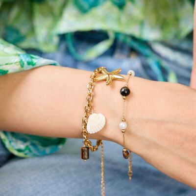 Tiger's Eye Stone & Pearl Bracelet – Protection and Elegance