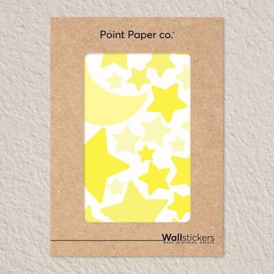 Yellow Star Wall Decals – Removable – Set of 30