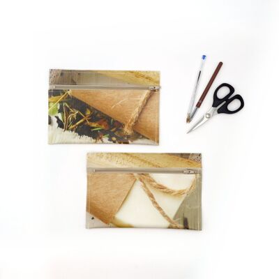 Estuche plano para lápices fabricado con lona reciclada