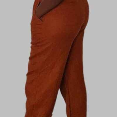 Burnt orange pure linen trousers - Spring, Summer, Autumn
