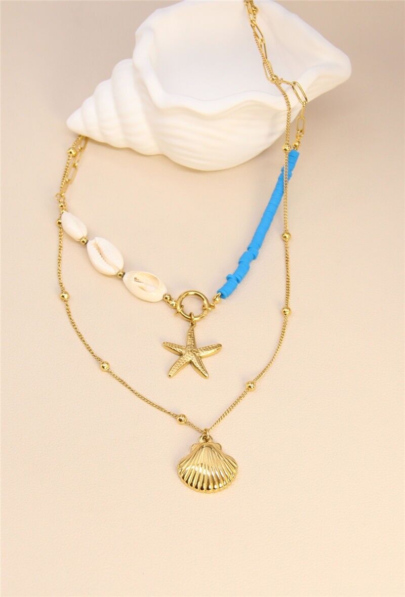 Stainless Steel Starfish Necklace – Marine Elegance