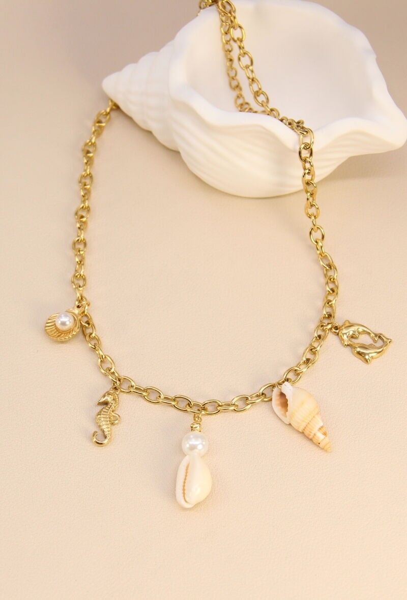 Collier à breloque en acier inoxydable – Charme marin intemporel