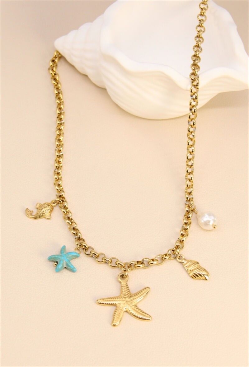 Collier Étoile de Mer à Breloque Acier Inoxydable