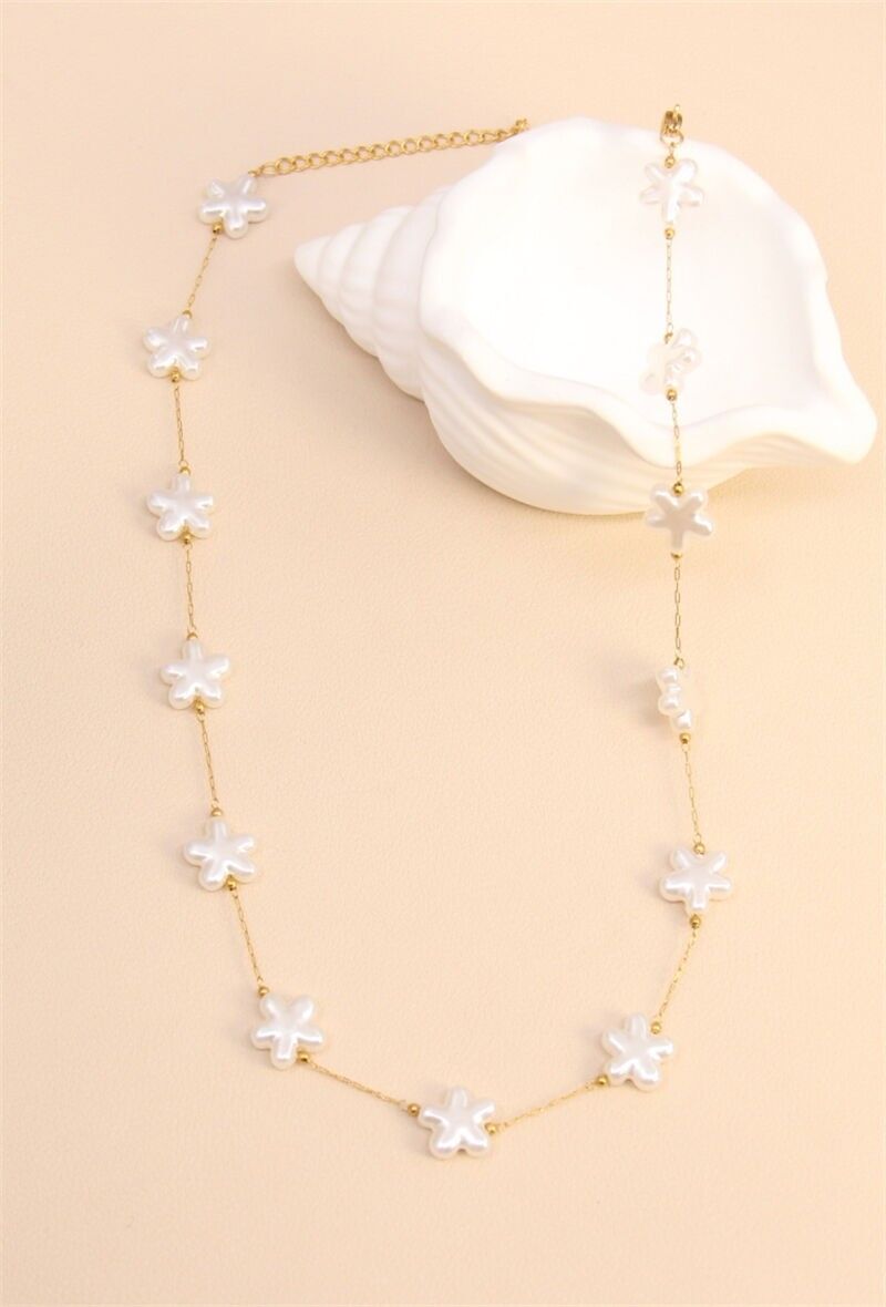 Collier Perle & Étoile – Éclat Céleste en Acier Inoxydable