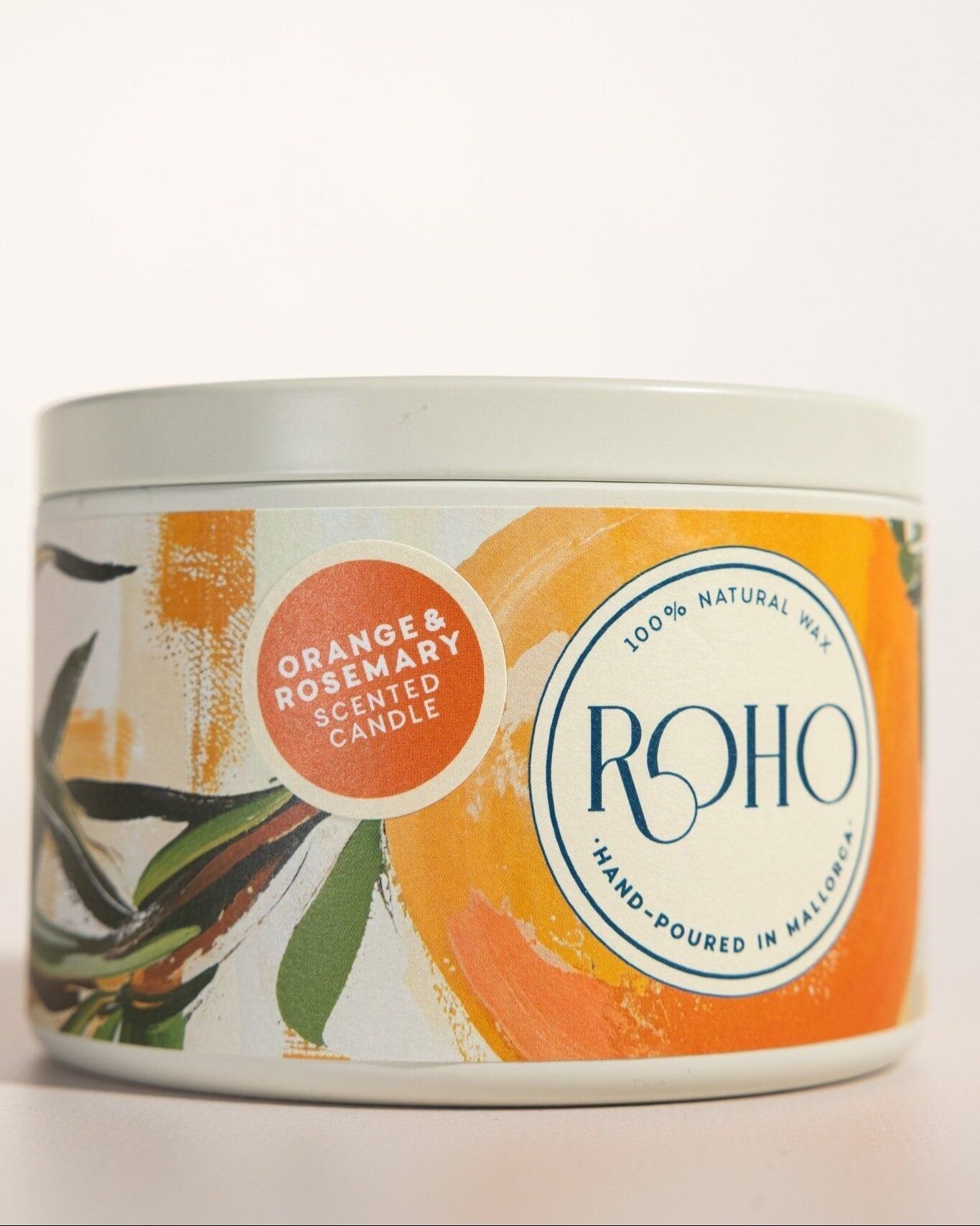 Orange & Rosmary I Tin 90 gr I scented candle I 100% natural wax I hand-poured in Mallorca