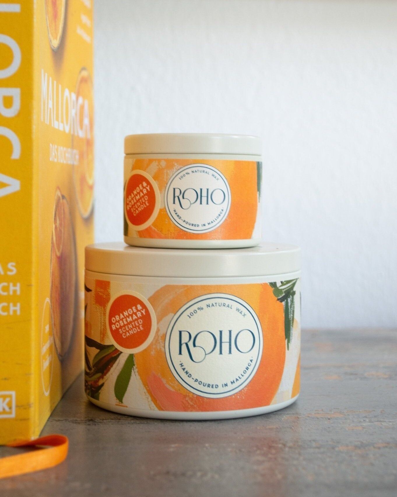 Orange & Rosmary I Tin 90 gr I scented candle I 100% natural wax I hand-poured in Mallorca
