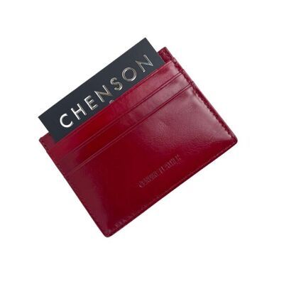 Porte-cartes compact en cuir pour femme avec 7 compartiments
