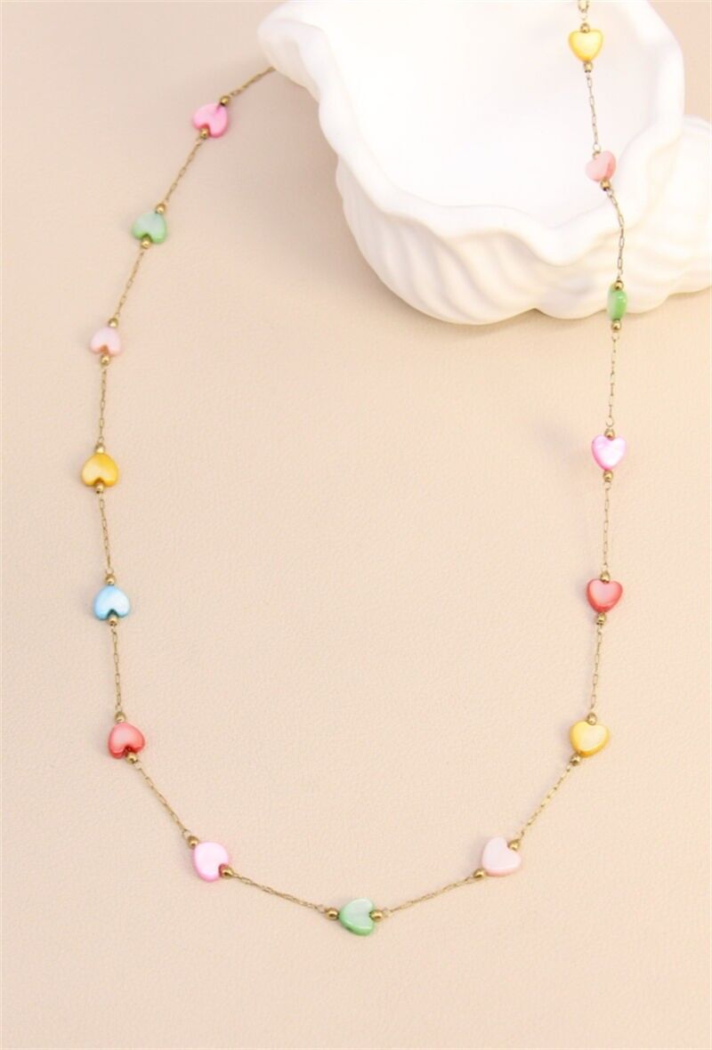 Collier Cœurs Enchantés en acier inoxydable – Un tourbillon de douceur et de fantaisie