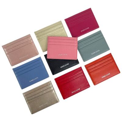 Porte-cartes compact en cuir avec 7 compartiments