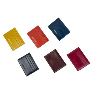 Porte-cartes compact en cuir pour femme avec 7 compartiments