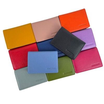 Porte-cartes en cuir de haute qualité avec rabat à bouton