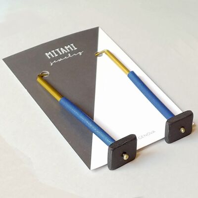 Orecchini orecchini blue brillianti and ottone - PIGMENTA