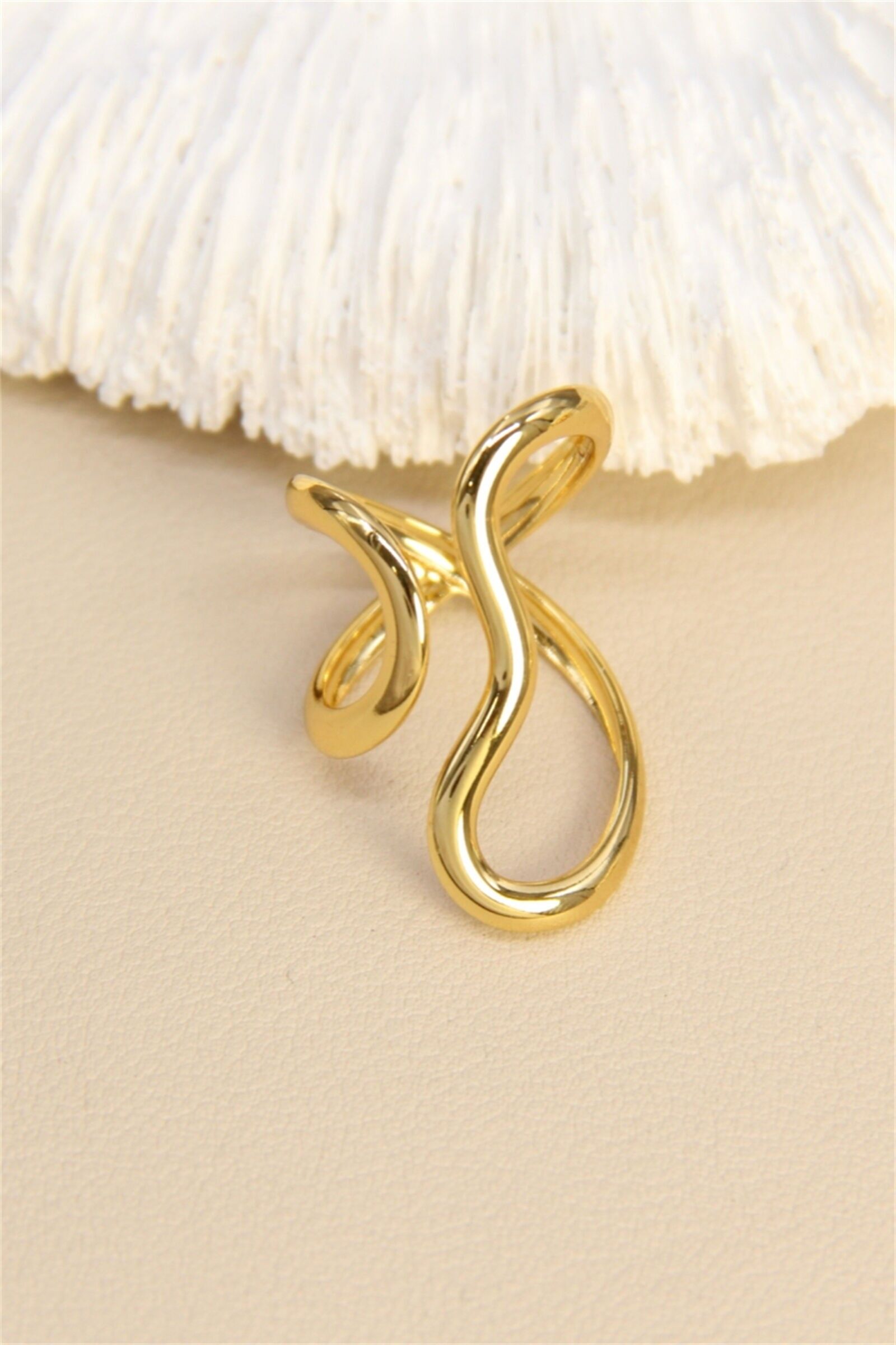 Bague vague acier inoxydable – Design épuré