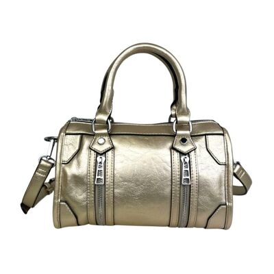 Sac à main synthétique avec 2 fermetures éclair décoratives