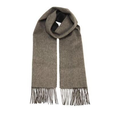 Sciarpa double face in cashmere intrecciato grigio antracite