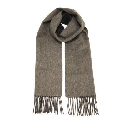 Woven Cashmere Double Face Scarf Charcoal Silver Grey