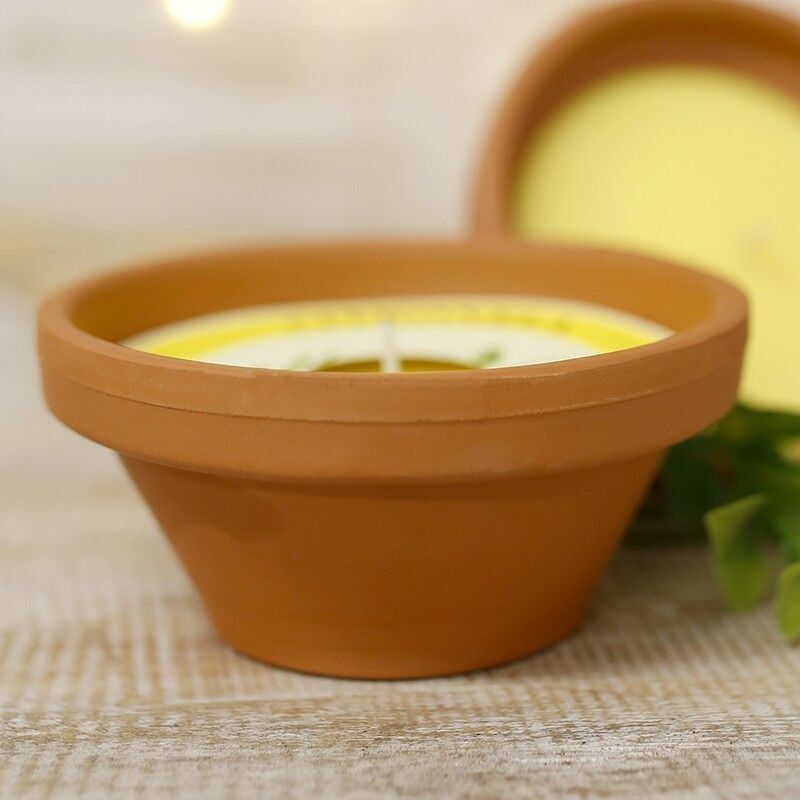 Citronella - 6 candele alla citronella in vaso di terracotta