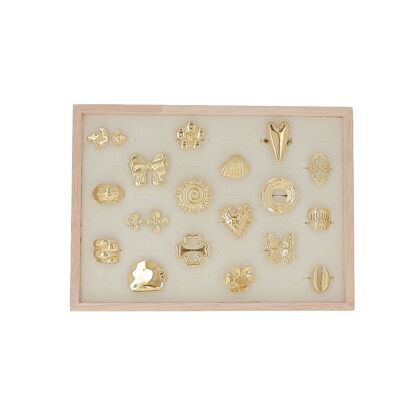 Conjunto de 18 anillos - oro - EXPOSITOR GRATIS