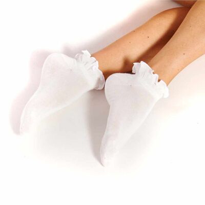 Socquette bord dentelle coton biologique