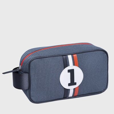 Borsa da toilette in tessuto con fantasia mango bianco e nero numero 1