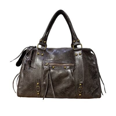 CAPUCINE LARGE MATT LEATHER HANDBAG